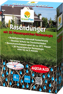 Rasendünger mit 3D Wasserspeicher