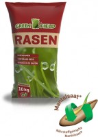 Produktbild von Greenfield GF 412 Golfrasen Green Nr.1 Rasensamen in einer 10kg Verpackung mit Mantelsaat Logo und Informationen in deutscher Sprache.