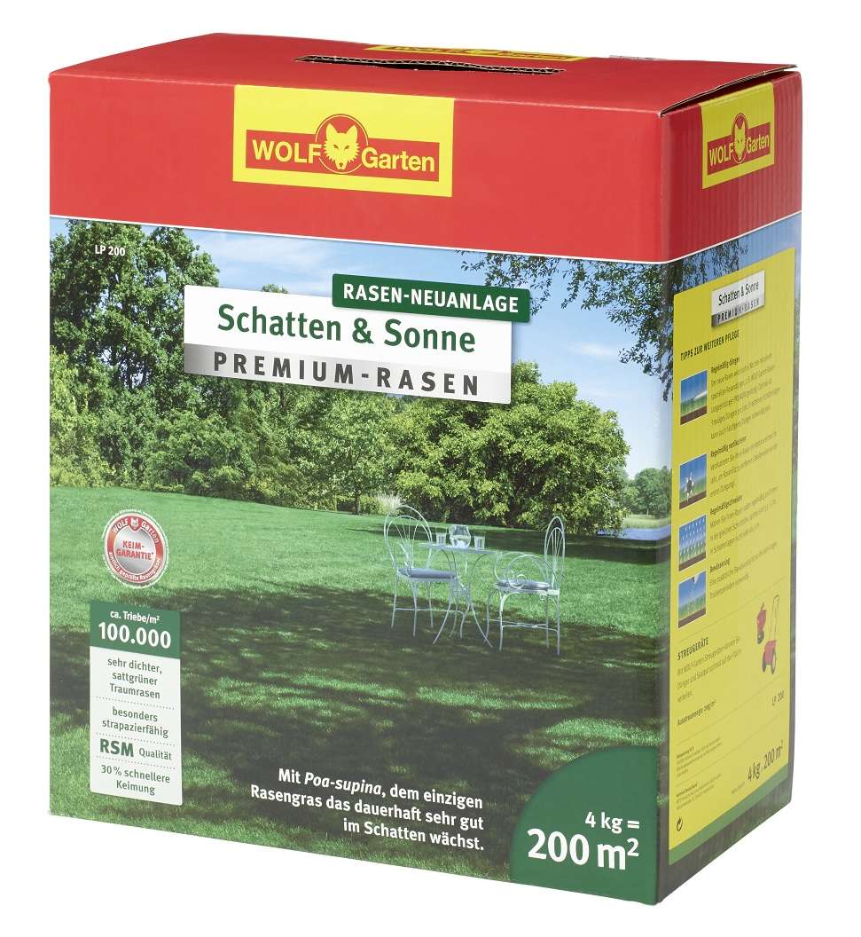 Robuster 4 kg Wolf LP 200 PremiumRasensamen Schatten und Sonne