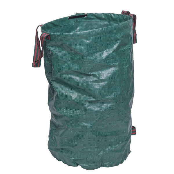 Produktbild der Videx Gartenabfall-Tasche rund Extreme in grün mit einem Fassungsvermögen von 120 Litern und den Maßen 76 cm Höhe und 45 cm Durchmesser.