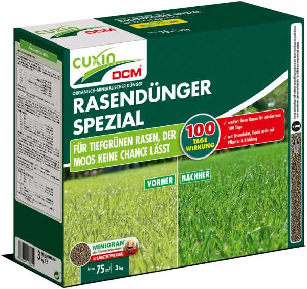 Cuxin DCM Rasendünger Spezial Minigran 3kg Streuschachtel