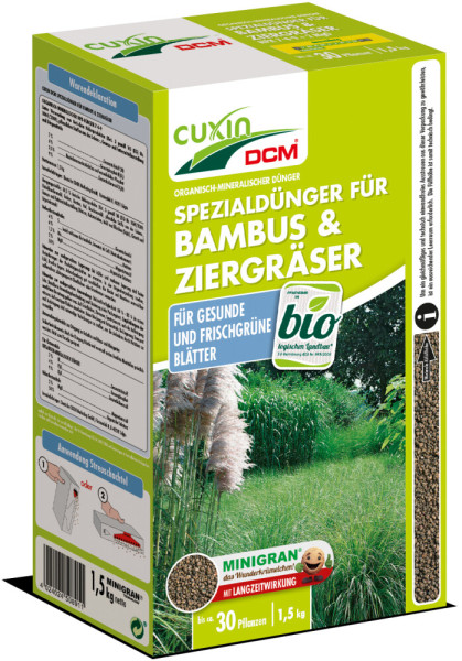 Cuxin DCM Spezialdünger für Bambus und Ziergräser Minigran 1,5kg Streuschachtel